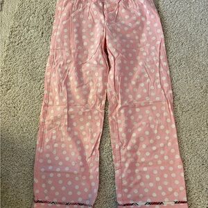 Juicy Couture Pink and White Polka Dot Flanel Pajama Bottoms